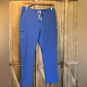 L Denim Blue Figs scrub bottoms.